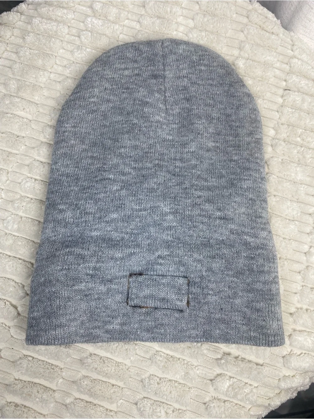 Pitbull Lovers! Bully Max Heather Grey Knit Beanie Brown Faux Leather Patch Cuff